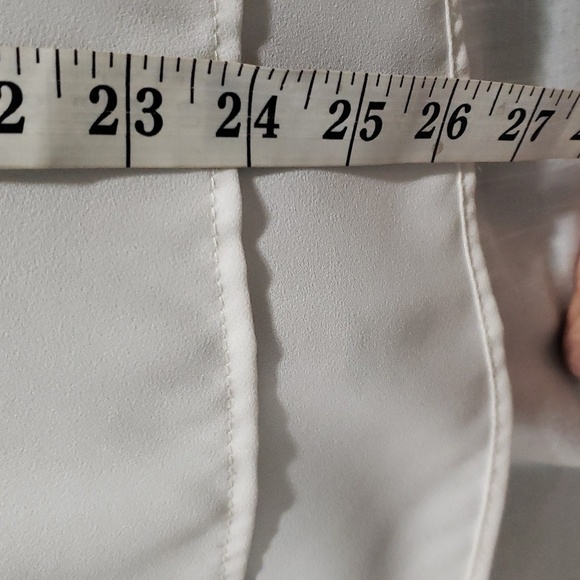 Lush.  Soft & Silky White Blouse; V-Strap Neck line; Key Hole Closure EUC Size S - Picture 10 of 13